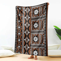 Fiji Masi Tapa Pattern Orange Blanket - Polynesian Pride