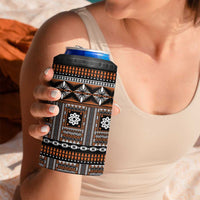 Fiji Masi Tapa Pattern Orange 4 in 1 Can Cooler Tumbler - Polynesian Pride