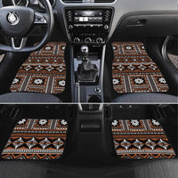 Fiji Masi Tapa Pattern Orange Car Mats - Polynesian Pride