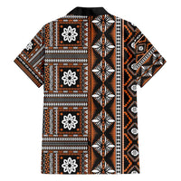 Fiji Masi Tapa Pattern Orange Family Matching Puletasi and Hawaiian Shirt - Polynesian Pride