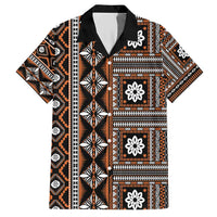 Fiji Masi Tapa Pattern Orange Hawaiian Shirt - Polynesian Pride