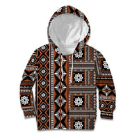 Fiji Masi Tapa Pattern Orange Kid Hoodie - Polynesian Pride