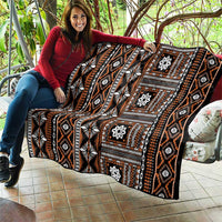 Fiji Masi Tapa Pattern Orange Quilt - Polynesian Pride