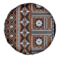 Fiji Masi Tapa Pattern Orange Spare Tire Cover - Polynesian Pride