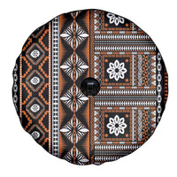 Fiji Masi Tapa Pattern Orange Spare Tire Cover - Polynesian Pride