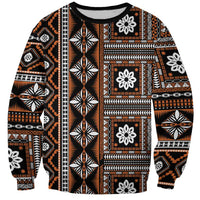 Fiji Masi Tapa Pattern Orange Sweatshirt - Polynesian Pride