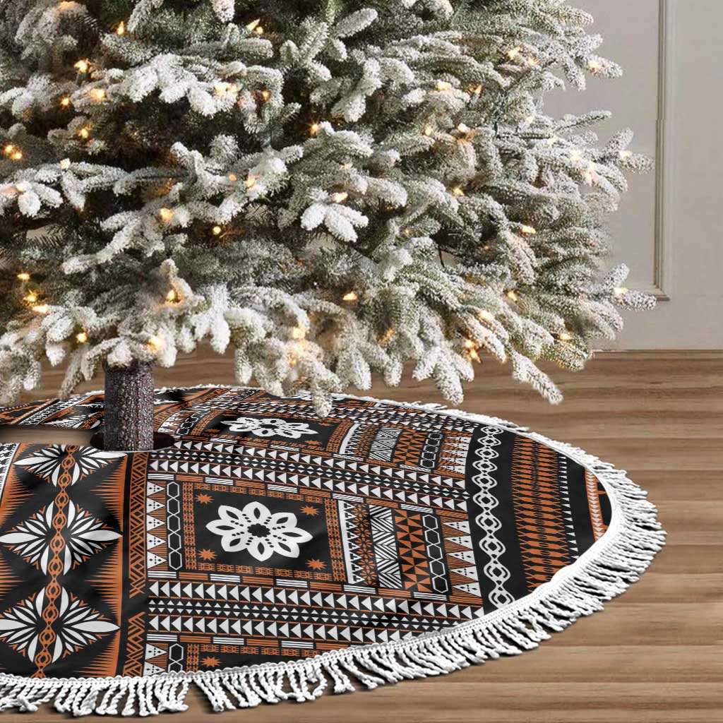 Fiji Masi Tapa Pattern Orange Tree Skirt - Polynesian Pride