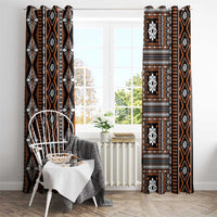 Fiji Masi Tapa Pattern Orange Window Curtain - Polynesian Pride