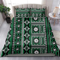 Fiji Masi Tapa Pattern Green Bedding Set - Polynesian Pride