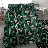 Fiji Masi Tapa Pattern Green Bedding Set - Polynesian Pride
