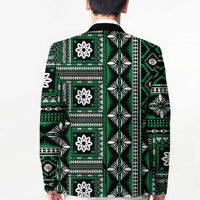 Fiji Masi Tapa Pattern Green Blazer - Polynesian Pride
