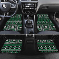 Fiji Masi Tapa Pattern Green Car Mats - Polynesian Pride