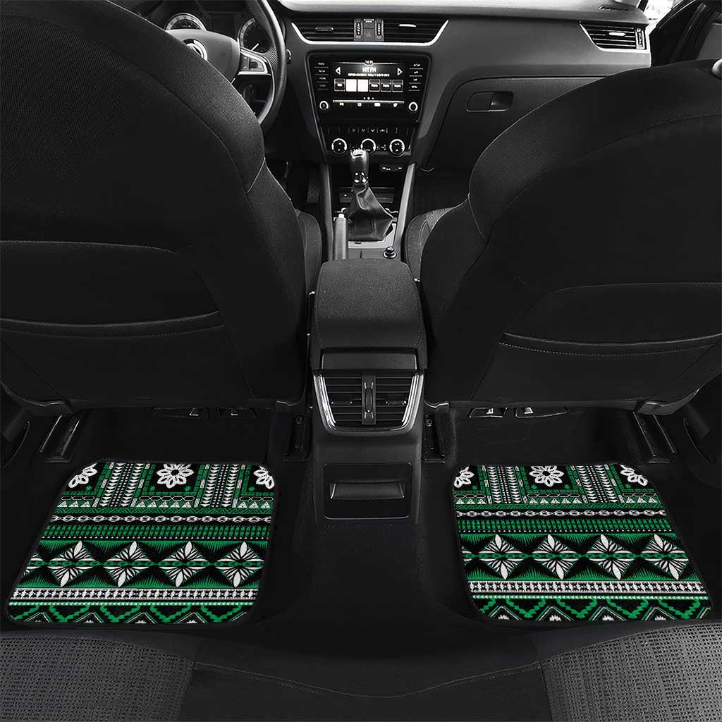 Fiji Masi Tapa Pattern Green Car Mats - Polynesian Pride