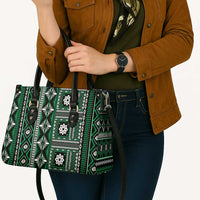 Fiji Masi Tapa Pattern Green Leather Bag - Polynesian Pride