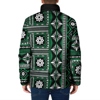 Fiji Masi Tapa Pattern Green Padded Jacket - Polynesian Pride