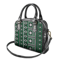 Fiji Masi Tapa Pattern Green Shoulder Handbag - Polynesian Pride