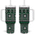 Fiji Masi Tapa Pattern Green Tumbler With Handle - Polynesian Pride