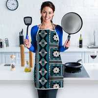 Fiji Masi Tapa Pattern Blue Apron - Polynesian Pride