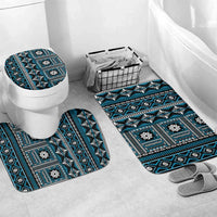 Fiji Masi Tapa Pattern Blue Bathroom Set - Polynesian Pride