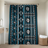 Fiji Masi Tapa Pattern Blue Bathroom Set - Polynesian Pride