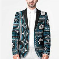 Fiji Masi Tapa Pattern Blue Blazer - Polynesian Pride