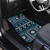 Fiji Masi Tapa Pattern Blue Car Mats - Polynesian Pride