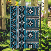 Fiji Masi Tapa Pattern Blue Garden Flag - Polynesian Pride