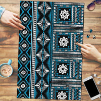 Fiji Masi Tapa Pattern Blue Puzzle - Polynesian Pride