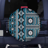 Fiji Masi Tapa Pattern Blue Spare Tire Cover - Polynesian Pride