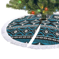Fiji Masi Tapa Pattern Blue Tree Skirt - Polynesian Pride
