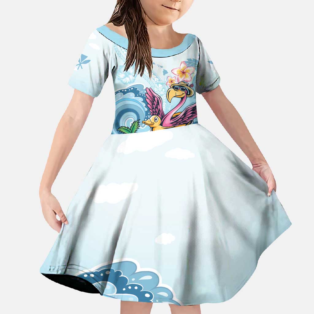 Hawaii Flamingo Family Matching Mermaid Dress and Hawaiian Shirt Plumeria Tropical Beach