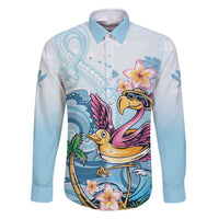 Hawaii Flamingo Family Matching Tank Maxi Dress and Hawaiian Shirt Plumeria Tropical Beach