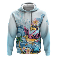 Hawaii Flamingo Hoodie Plumeria Tropical Beach