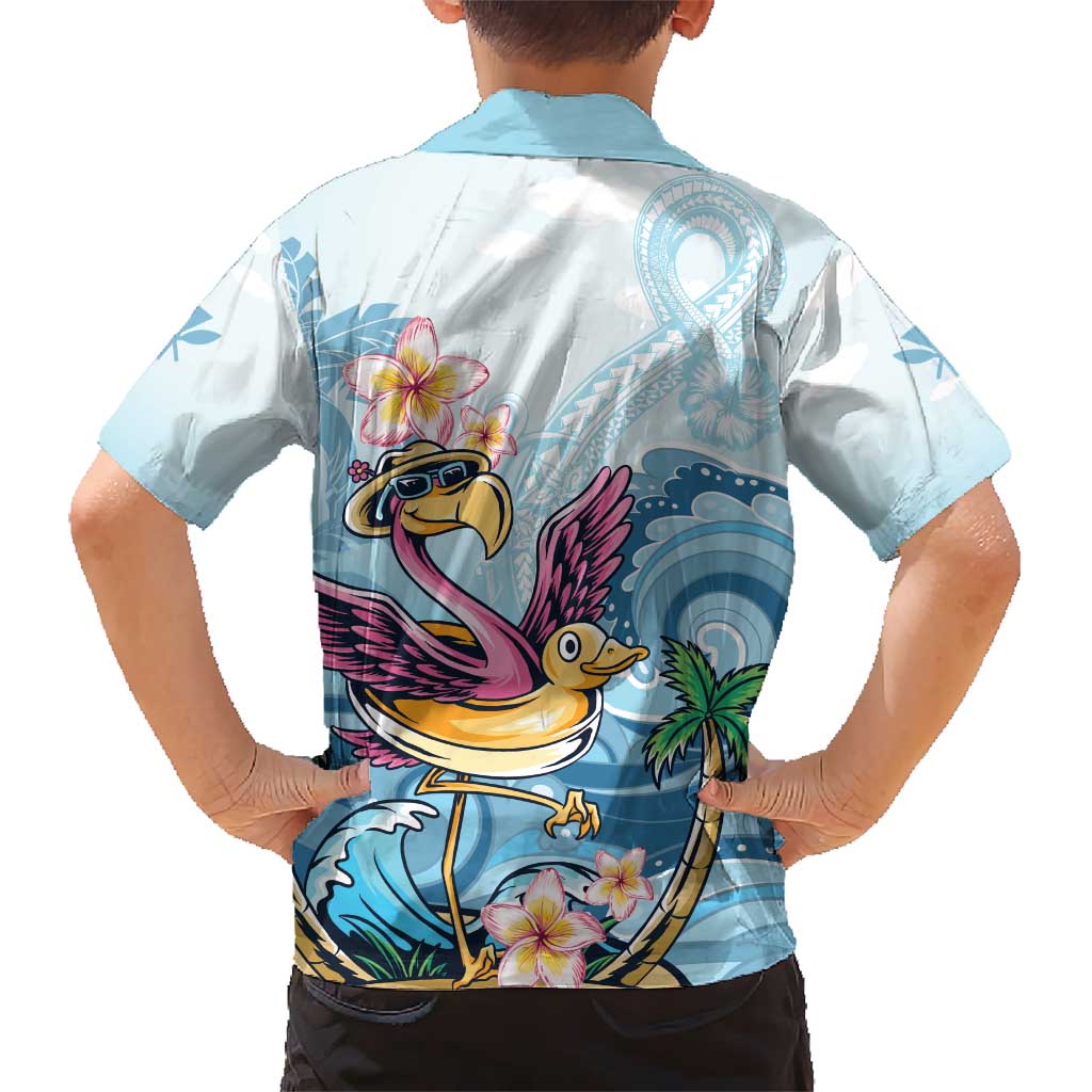 Hawaii Flamingo Kid Hawaiian Shirt Plumeria Tropical Beach LT01 - Polynesian Pride