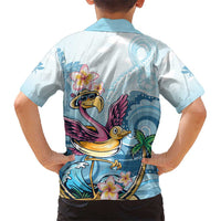 Hawaii Flamingo Kid Hawaiian Shirt Plumeria Tropical Beach LT01 - Polynesian Pride
