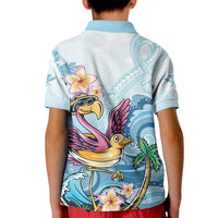 Hawaii Flamingo Kid Polo Shirt Plumeria Tropical Beach LT01 - Polynesian Pride