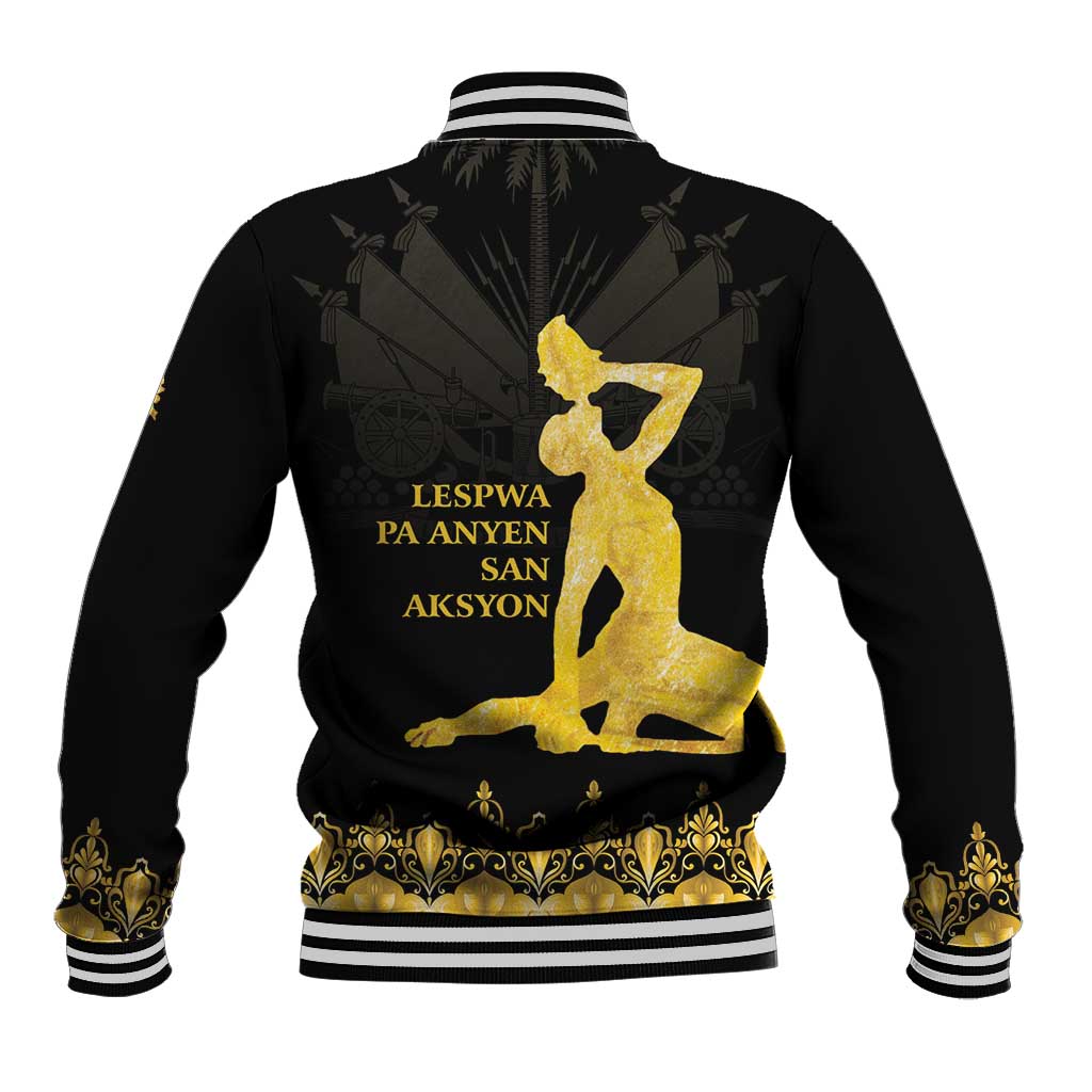 Haiti Neg Marron Gold Baseball Jacket Lespwa pa anyen san aksyon LT01 - Polynesian Pride