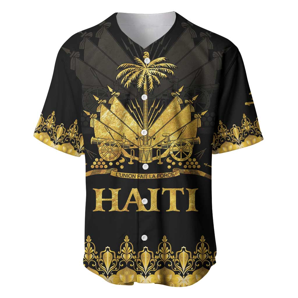 Haiti Neg Marron Gold Baseball Jersey Lespwa pa anyen san aksyon LT01 Gold - Polynesian Pride