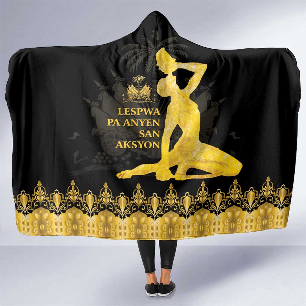 Haiti Neg Marron Gold Hooded Blanket Lespwa pa anyen san aksyon LT01 One Size Gold - Polynesian Pride