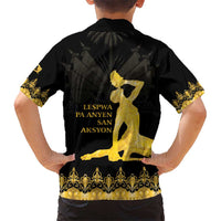 Haiti Neg Marron Gold Kid Hawaiian Shirt Lespwa pa anyen san aksyon