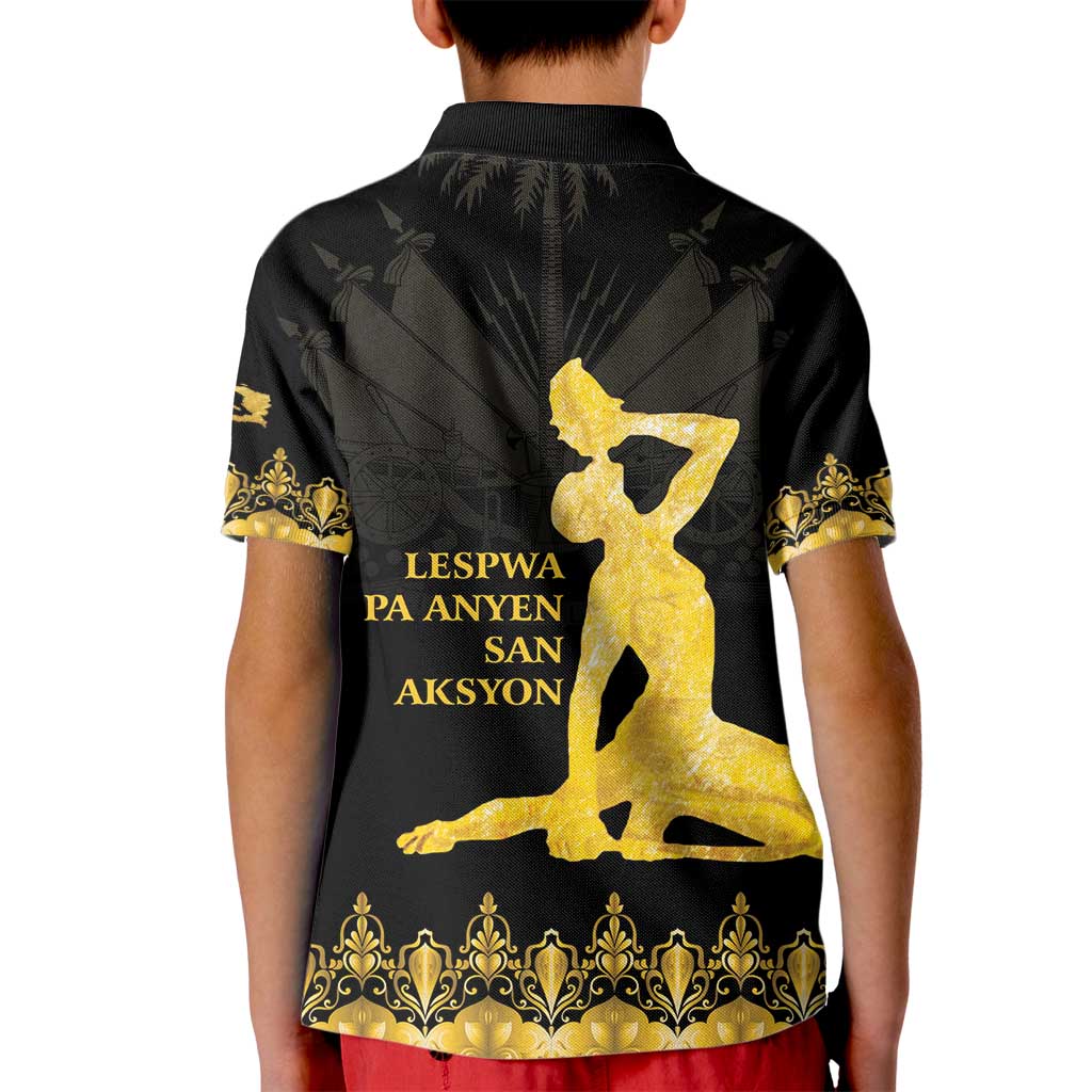 Haiti Neg Marron Gold Kid Polo Shirt Lespwa pa anyen san aksyon