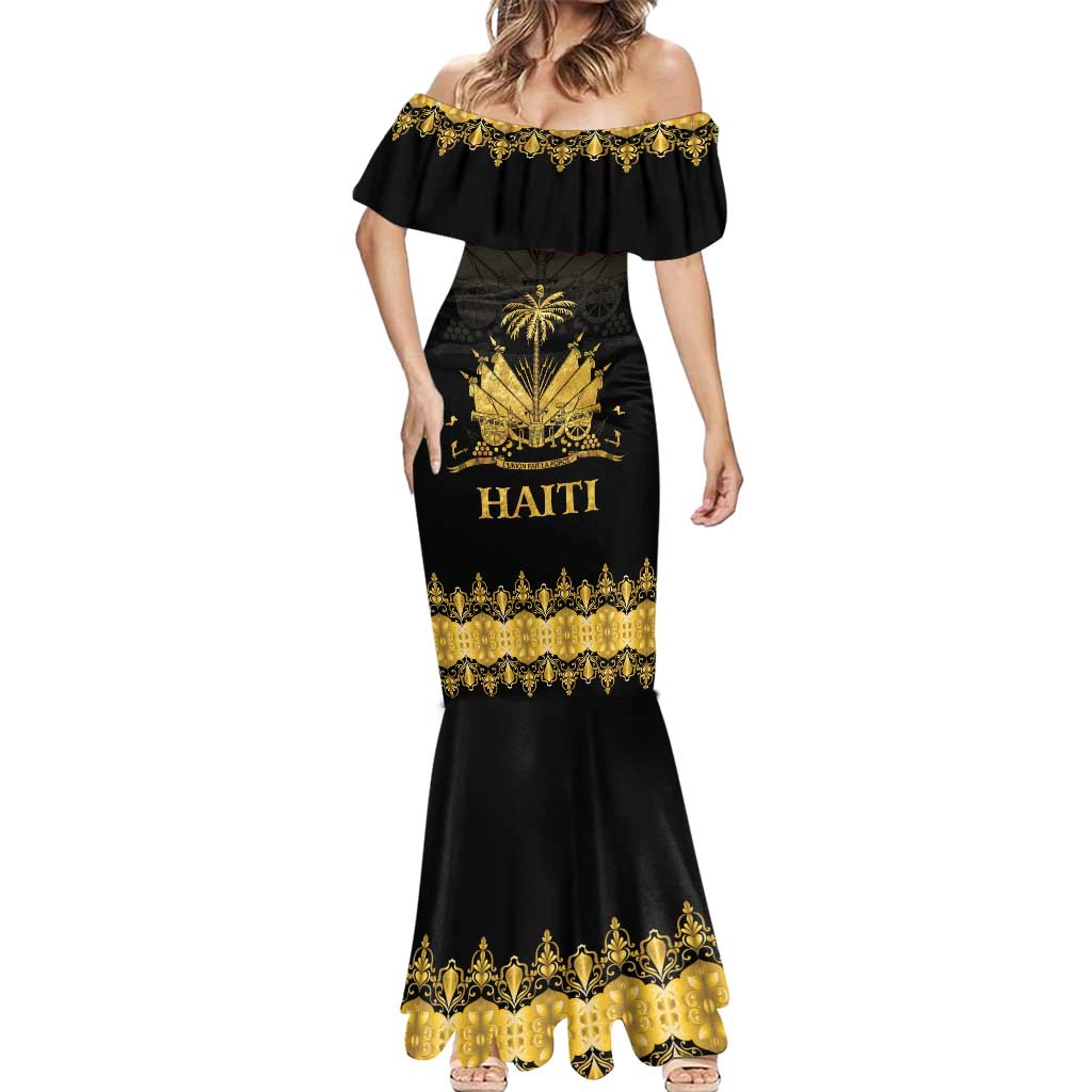 Haiti Neg Marron Gold Mermaid Dress Lespwa pa anyen san aksyon