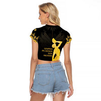 Haiti Neg Marron Gold Raglan Cropped T Shirt Lespwa pa anyen san aksyon