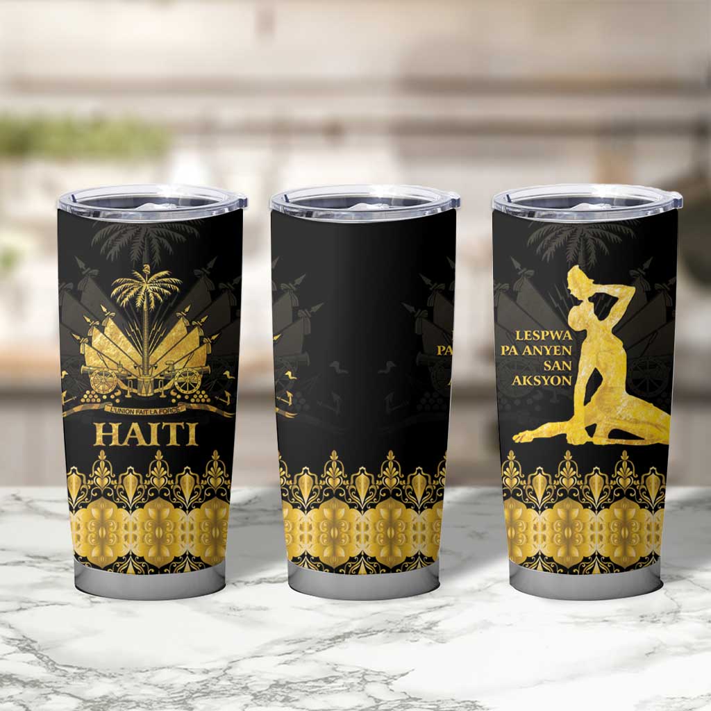 Haiti Neg Marron Gold Tumbler Cup Lespwa pa anyen san aksyon