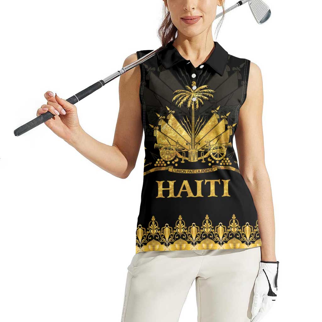 Haiti Neg Marron Gold Women Sleeveless Polo Shirt Lespwa pa anyen san aksyon