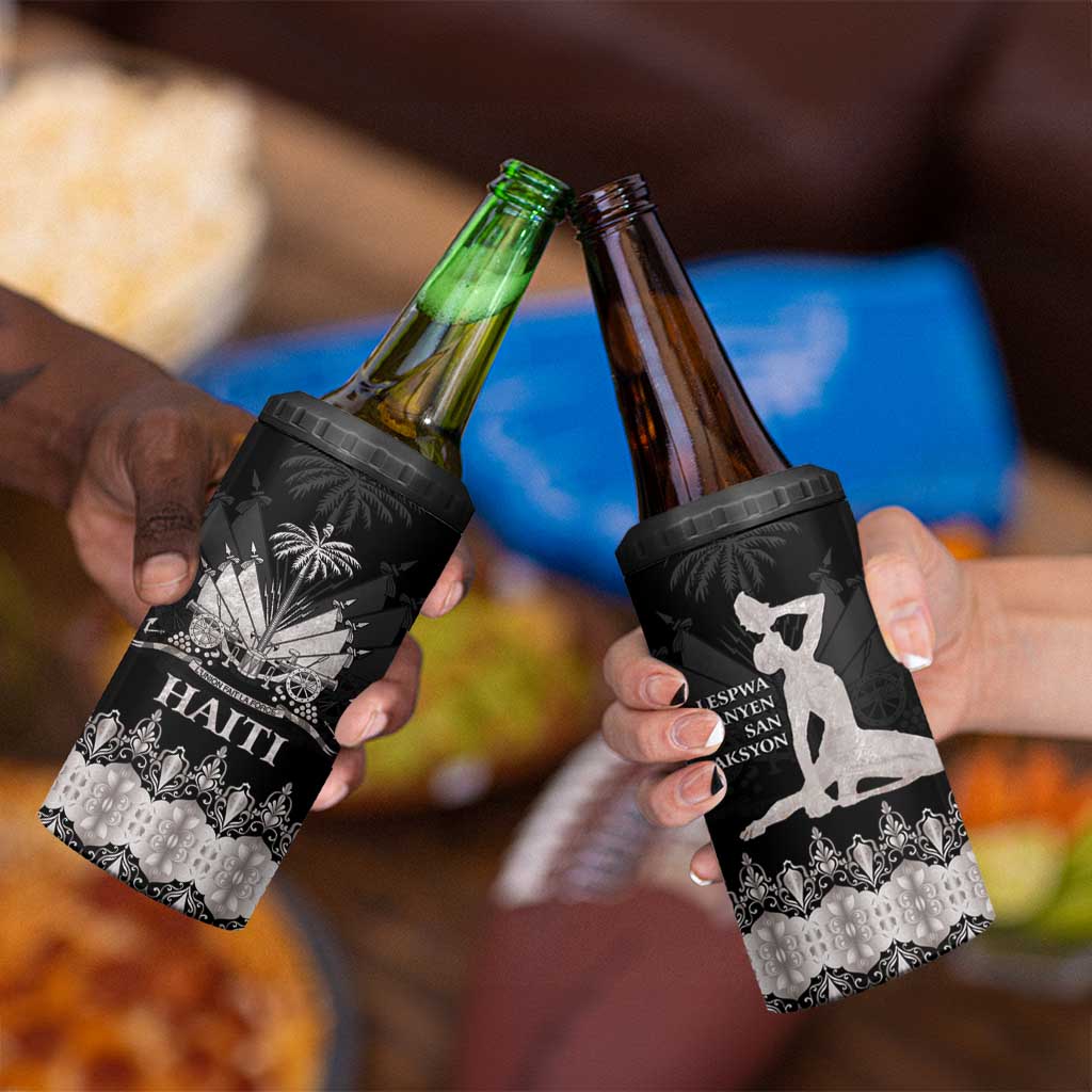 Haiti Neg Marron Silver 4 in 1 Can Cooler Tumbler Hope is Nothing Without Action