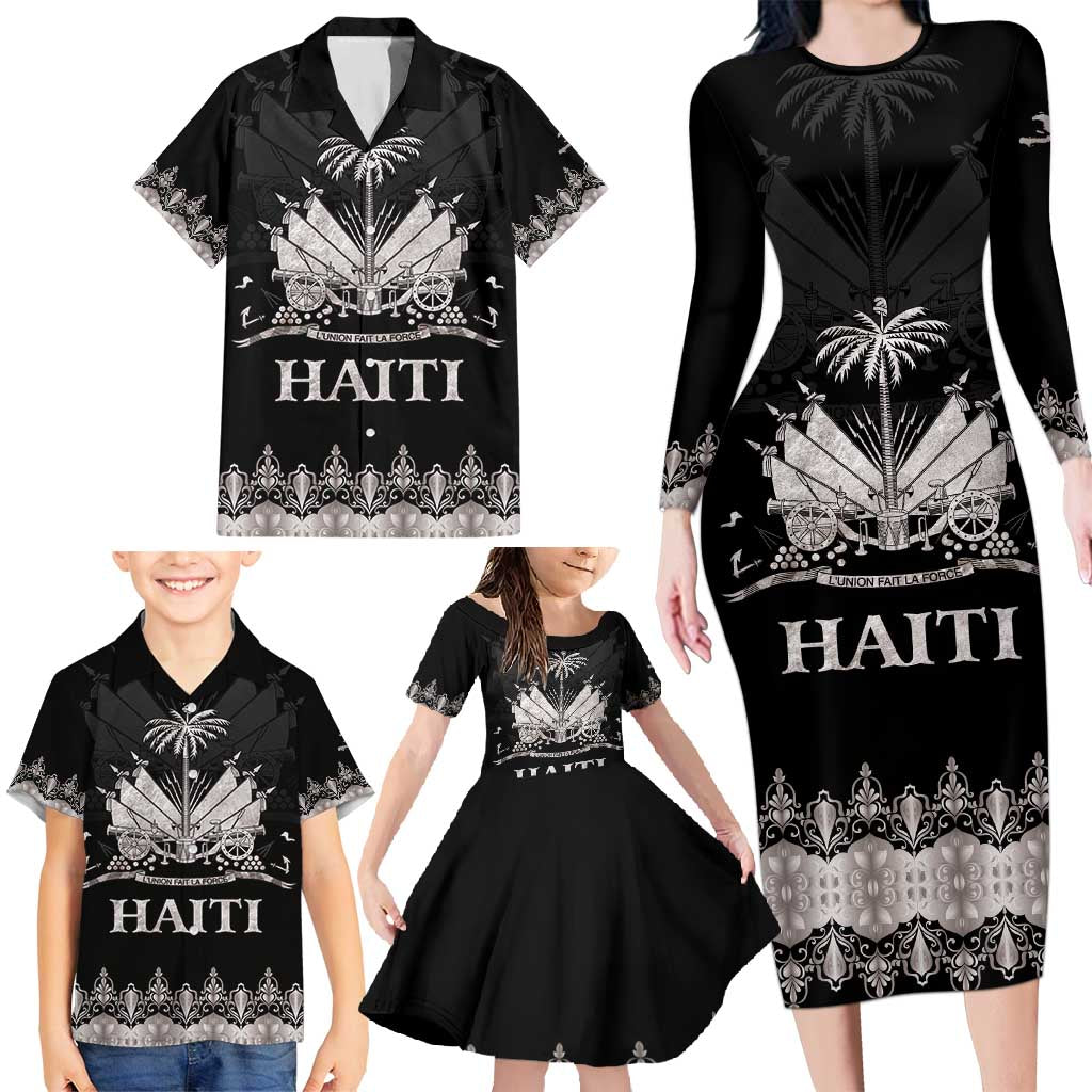Haiti Neg Marron Silver Family Matching Long Sleeve Bodycon Dress and Hawaiian Shirt Hope is Nothing Without Action