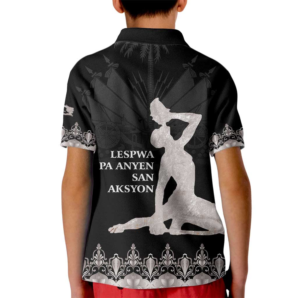 Haiti Neg Marron Silver Kid Polo Shirt Hope is Nothing Without Action