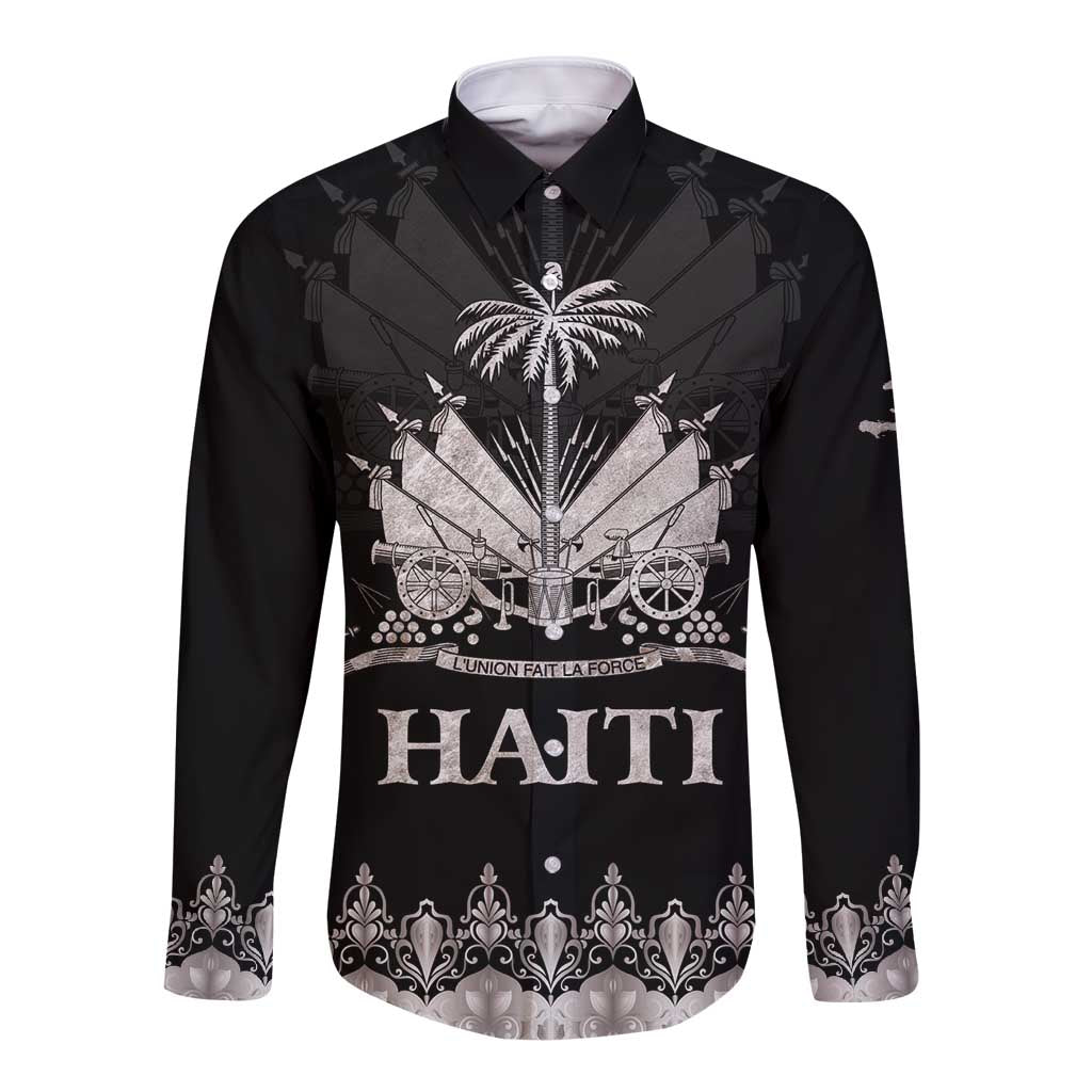 Haiti Neg Marron Silver Long Sleeve Button Shirt Hope is Nothing Without Action LT01 Unisex Silver - Polynesian Pride
