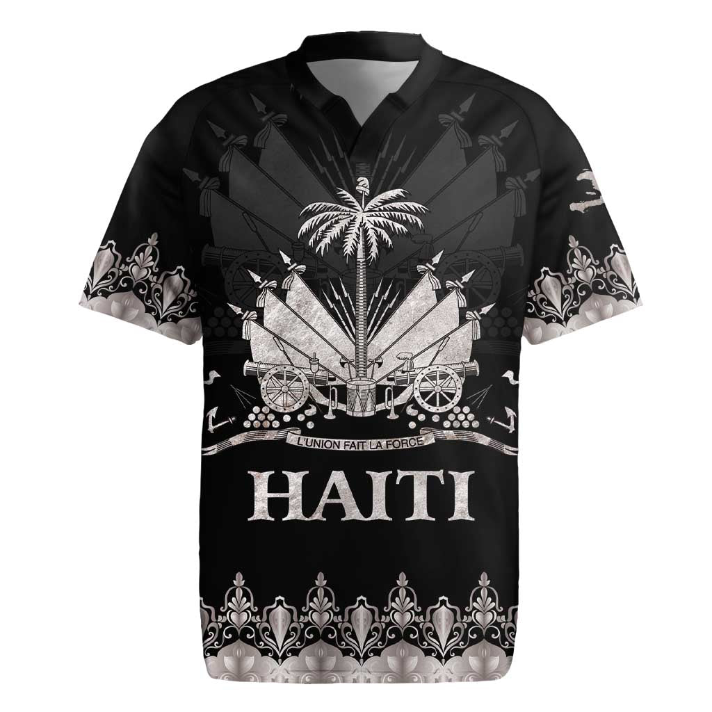 Haiti Neg Marron Silver Rugby Jersey Hope is Nothing Without Action